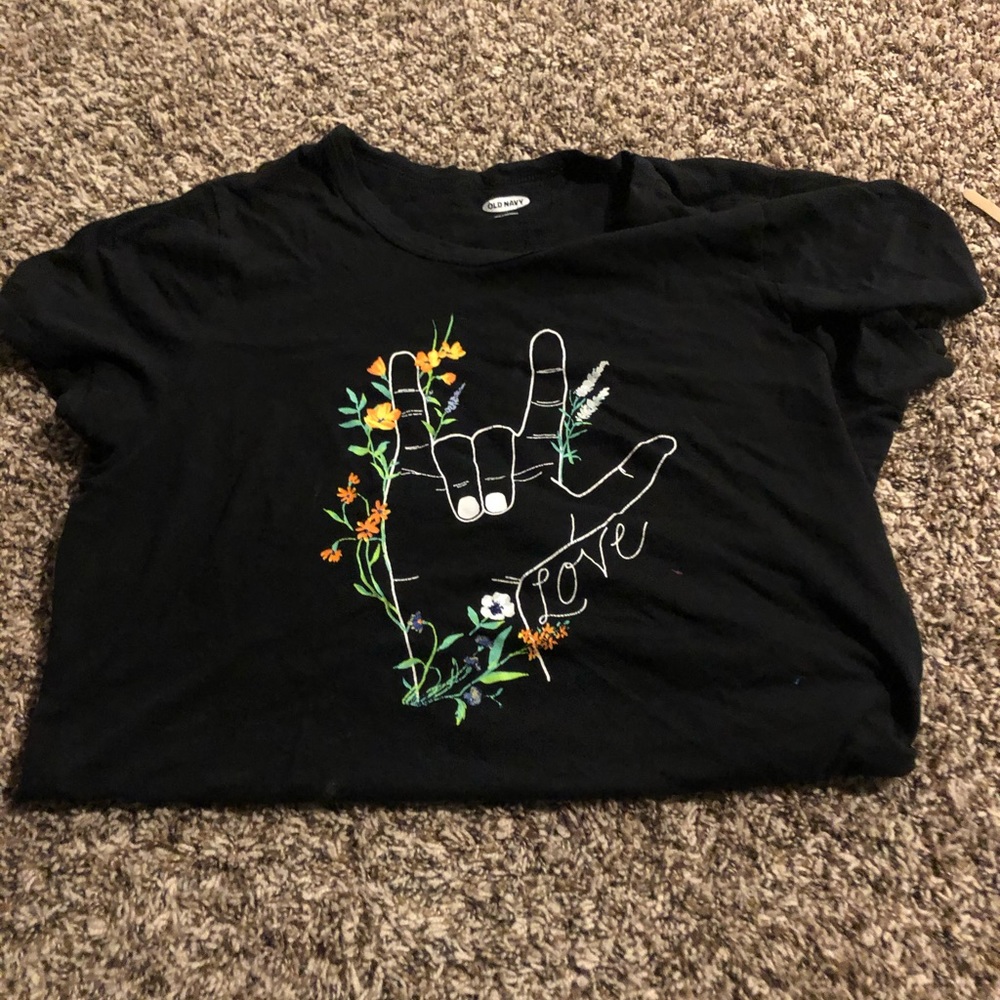 Flower sign language tee shirt old navy